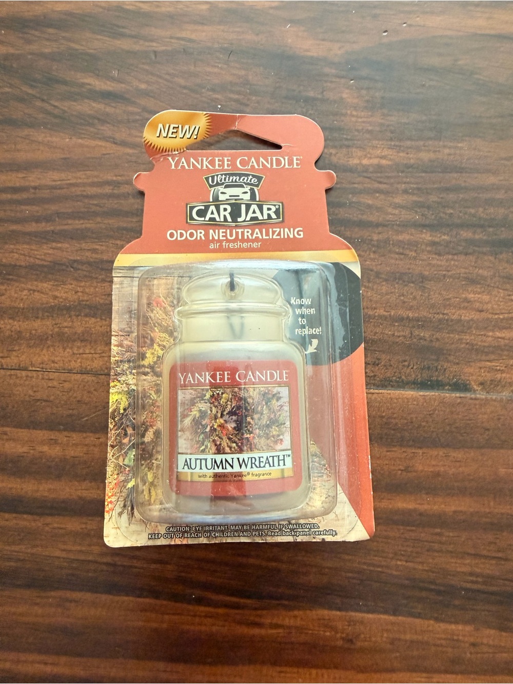Brand New-Yankee Candle Car Jar odor neutralizing air freshener (Autumn Wreath)